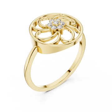 Gold Vivid Lattice Ring Right View
