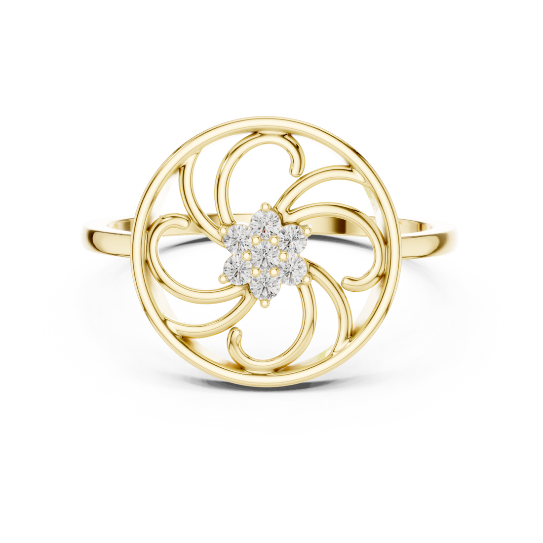 Gold Vivid Lattice Ring Right View