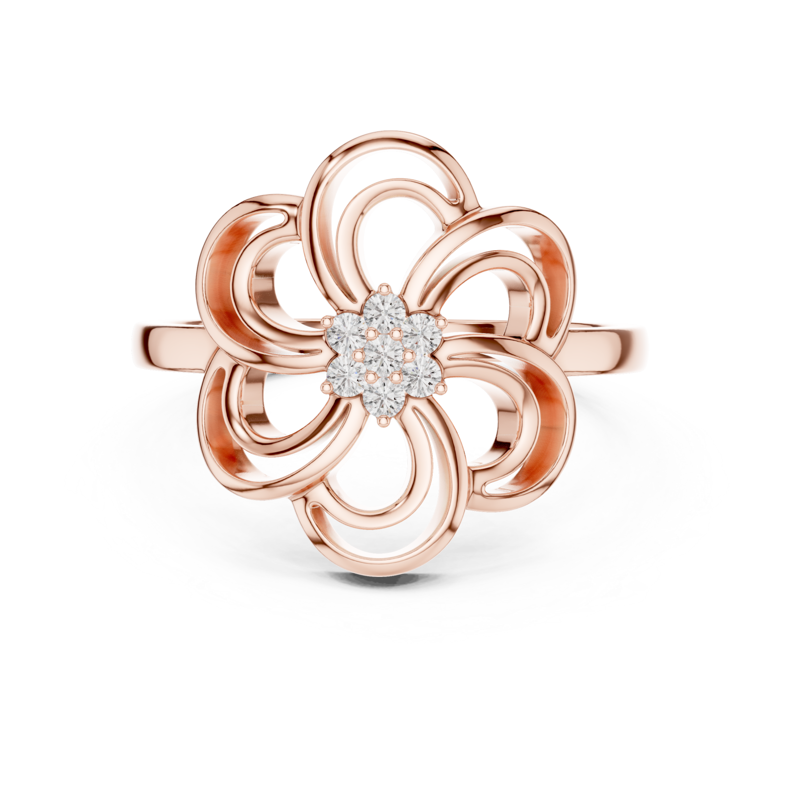  Rose Gold Petal Reverie Ring Front View