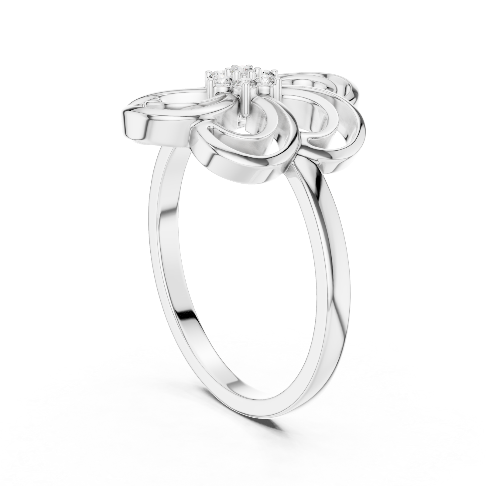  White Gold Petal Reverie Ring Left View