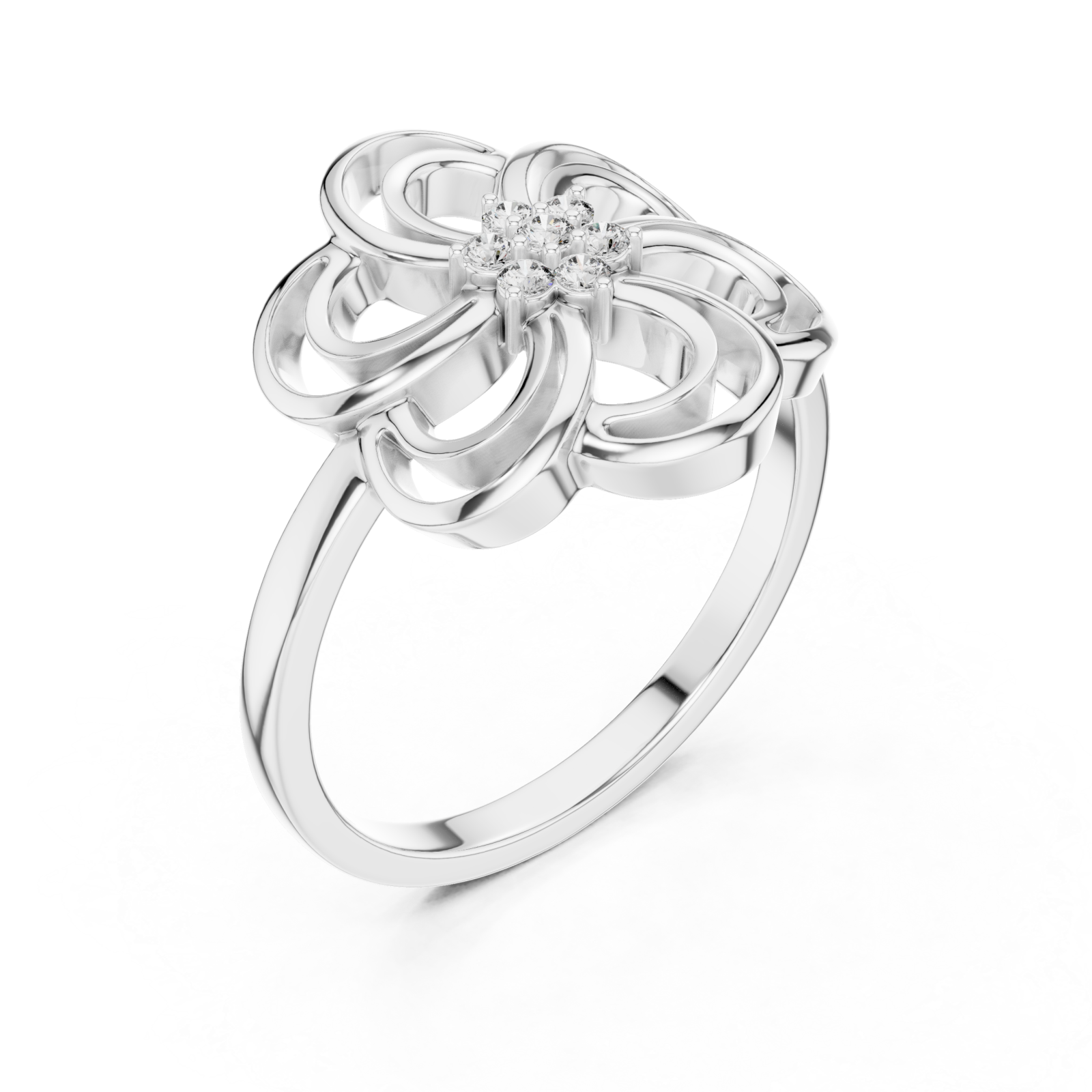  White Gold Petal Reverie Ring Right View