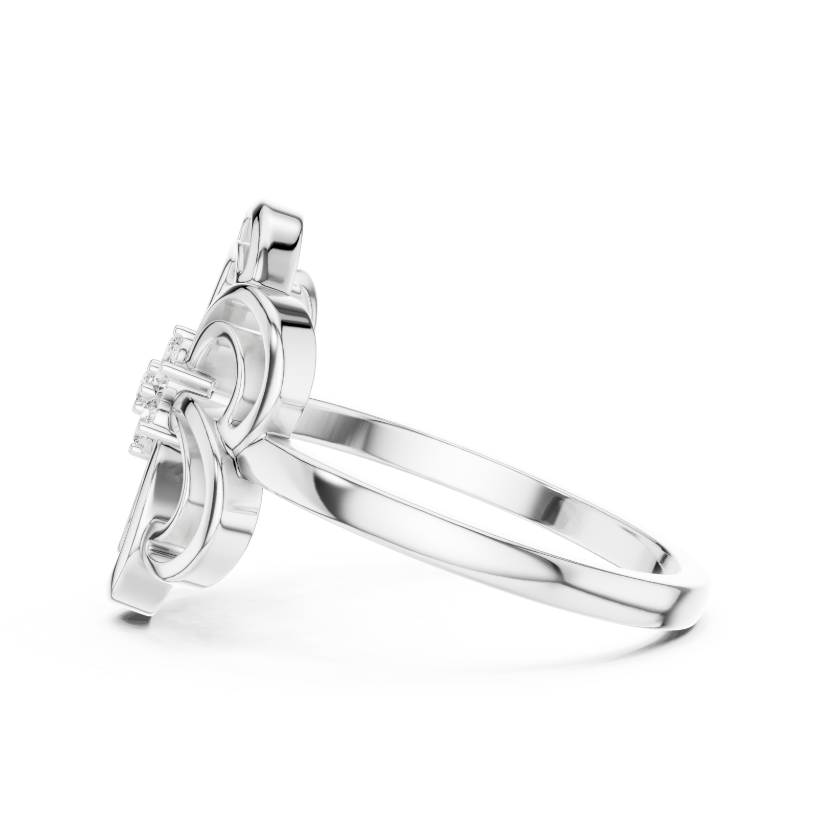  White Gold Petal Reverie Ring Side View