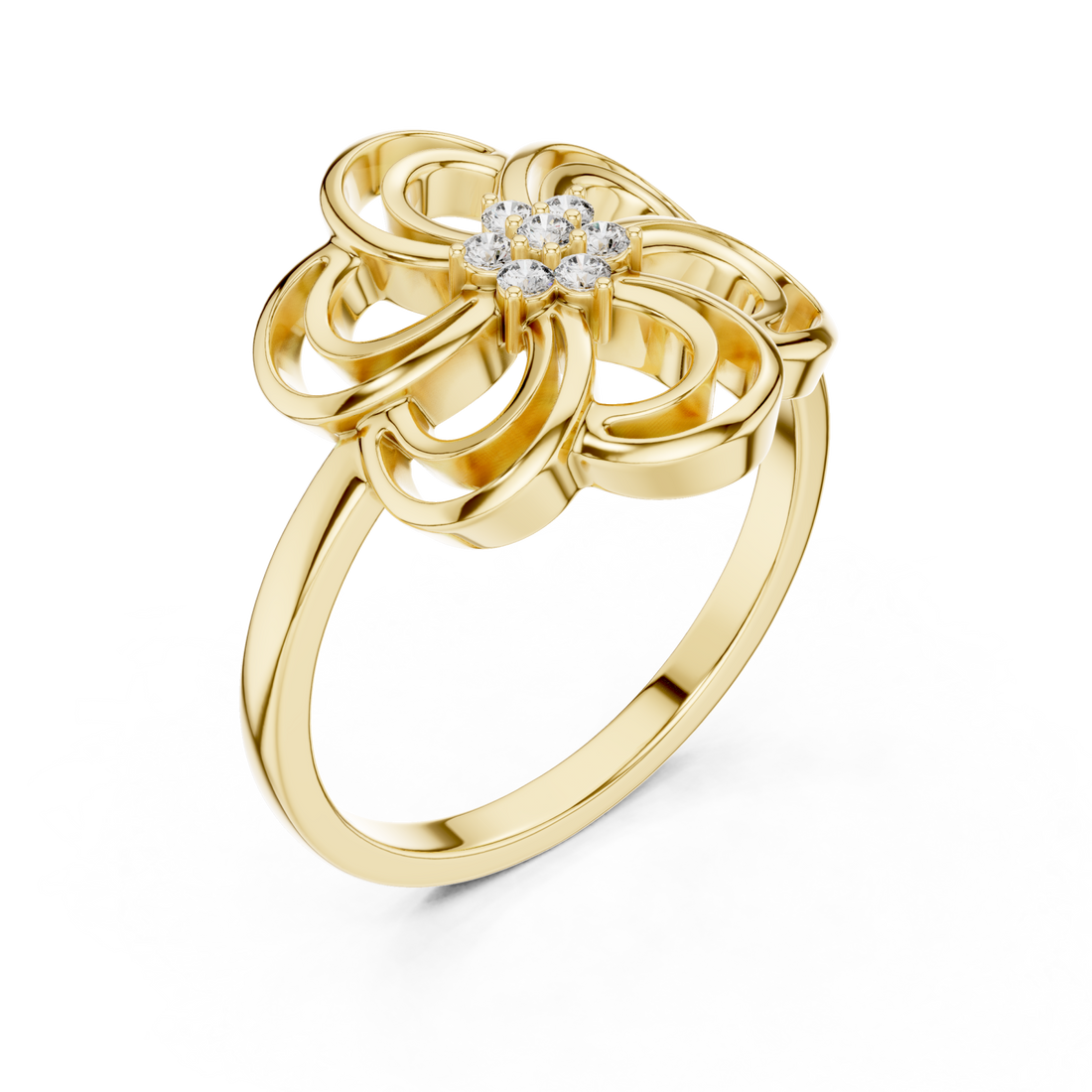 Gold Petal Reverie Ring Right View