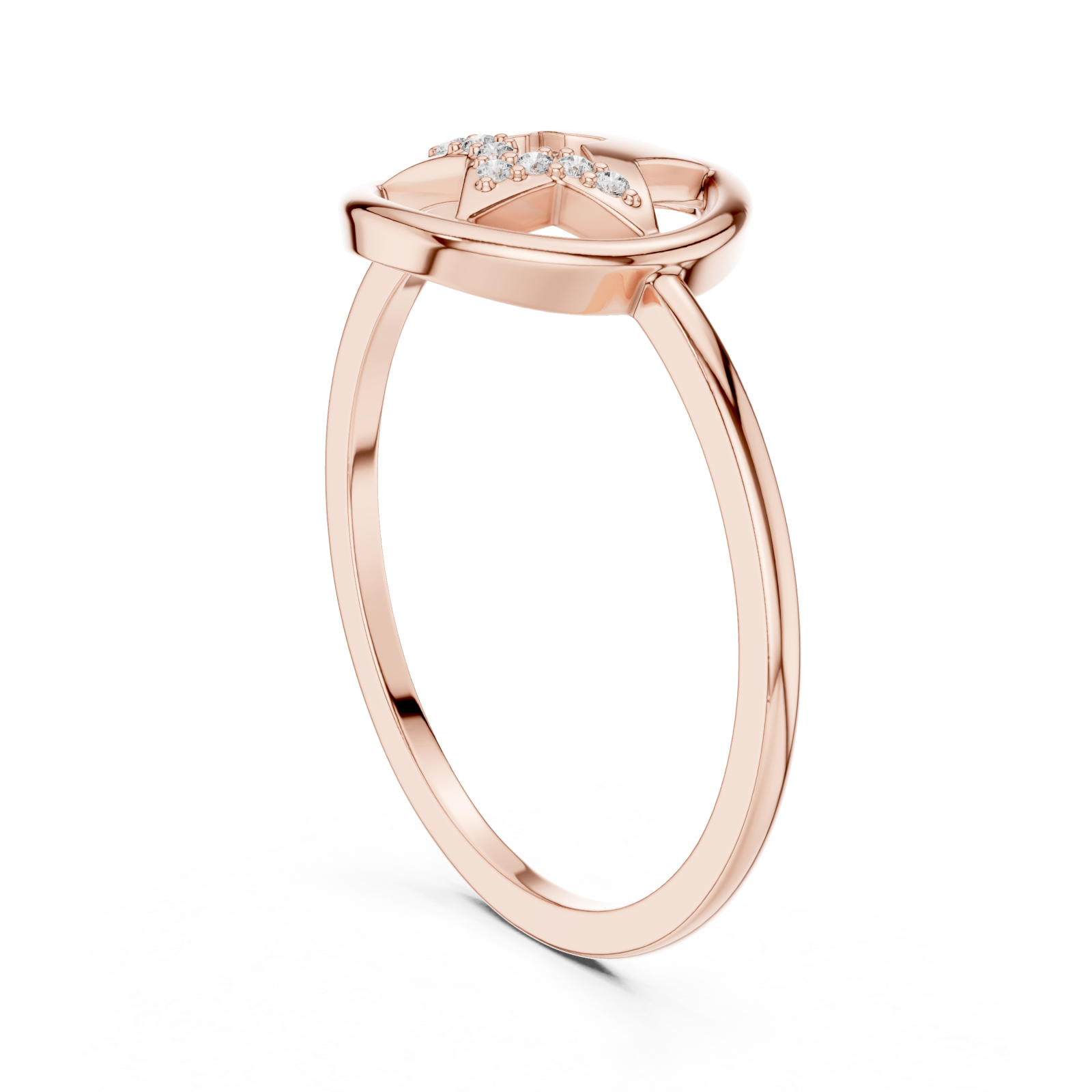  Rose Gold Stellar Embrace Ring Left View