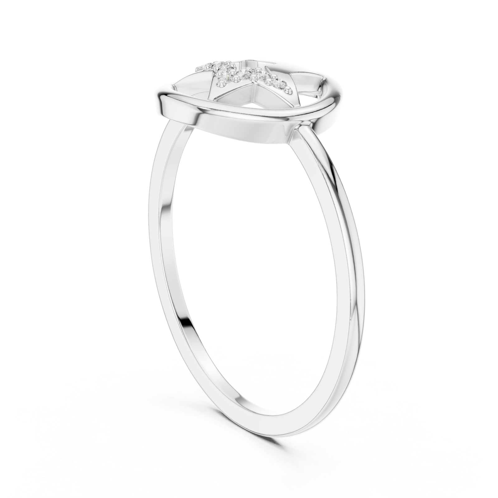  White Gold Stellar Embrace Ring Left View