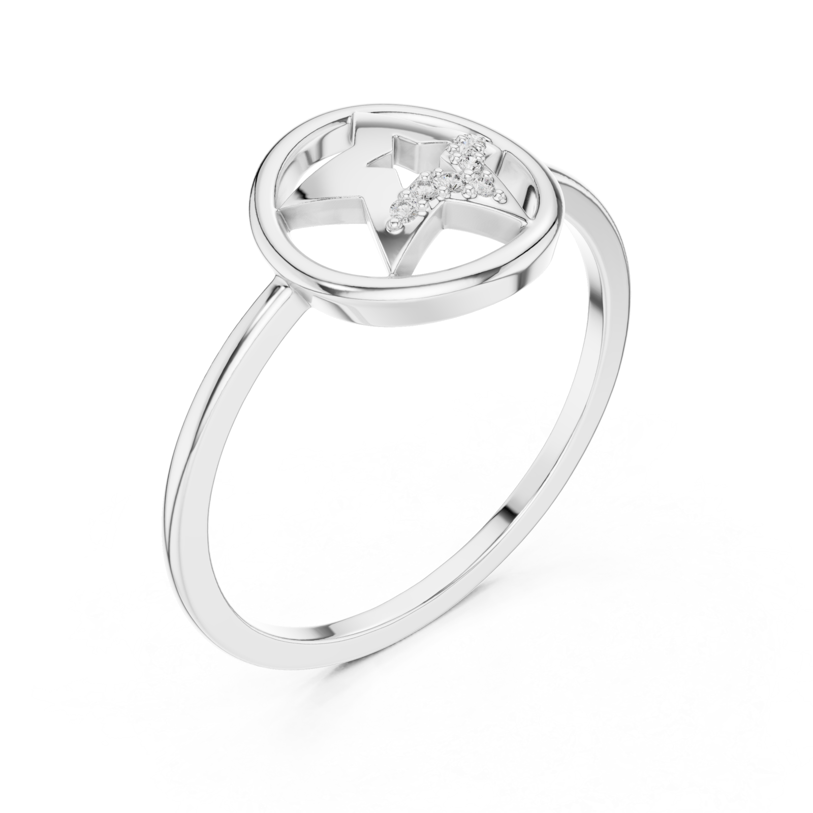  White Gold Stellar Embrace Ring Right View
