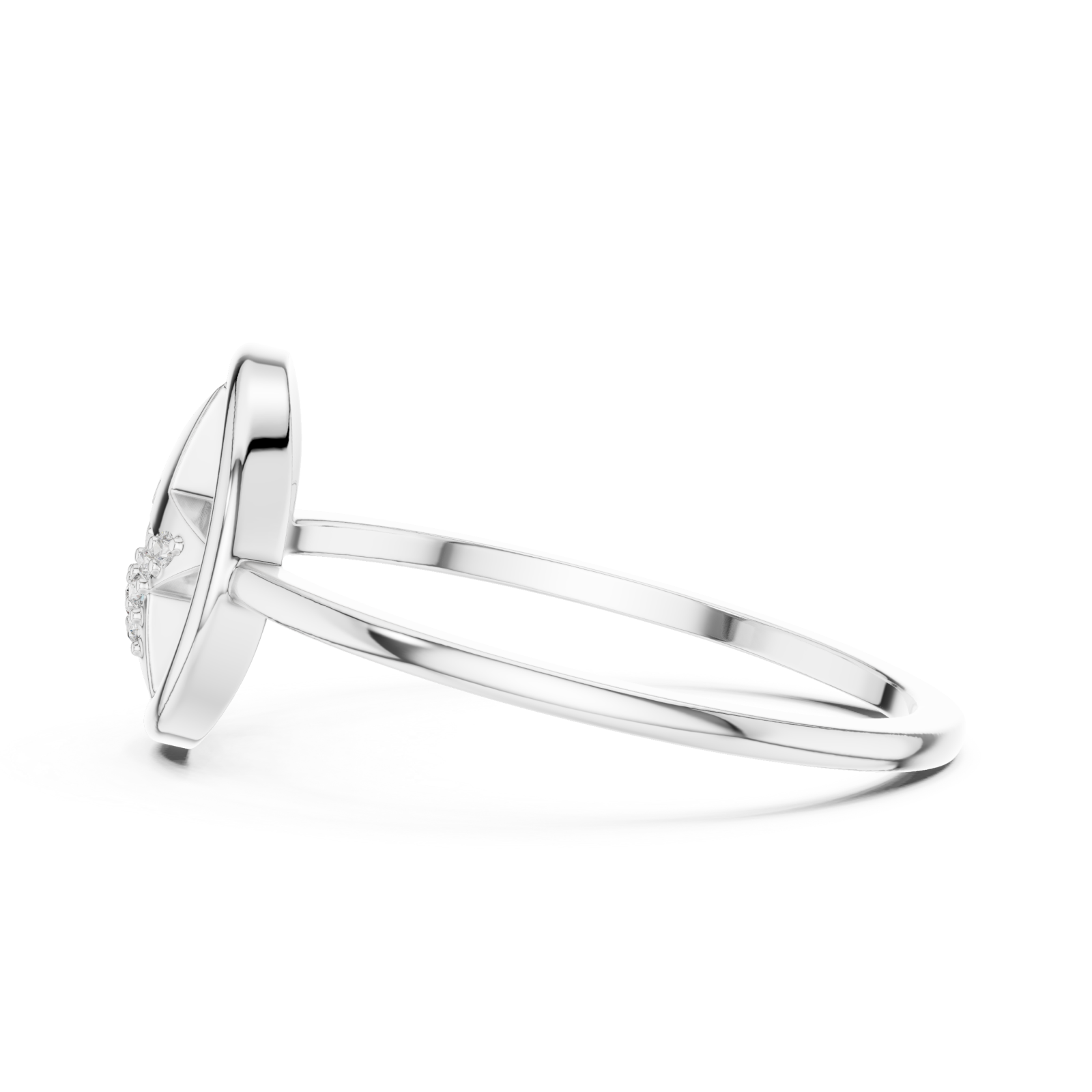  White Gold Stellar Embrace Ring Side View
