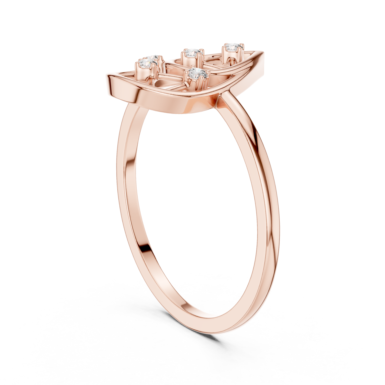  Rose Gold Muse Cascade Ring Left View