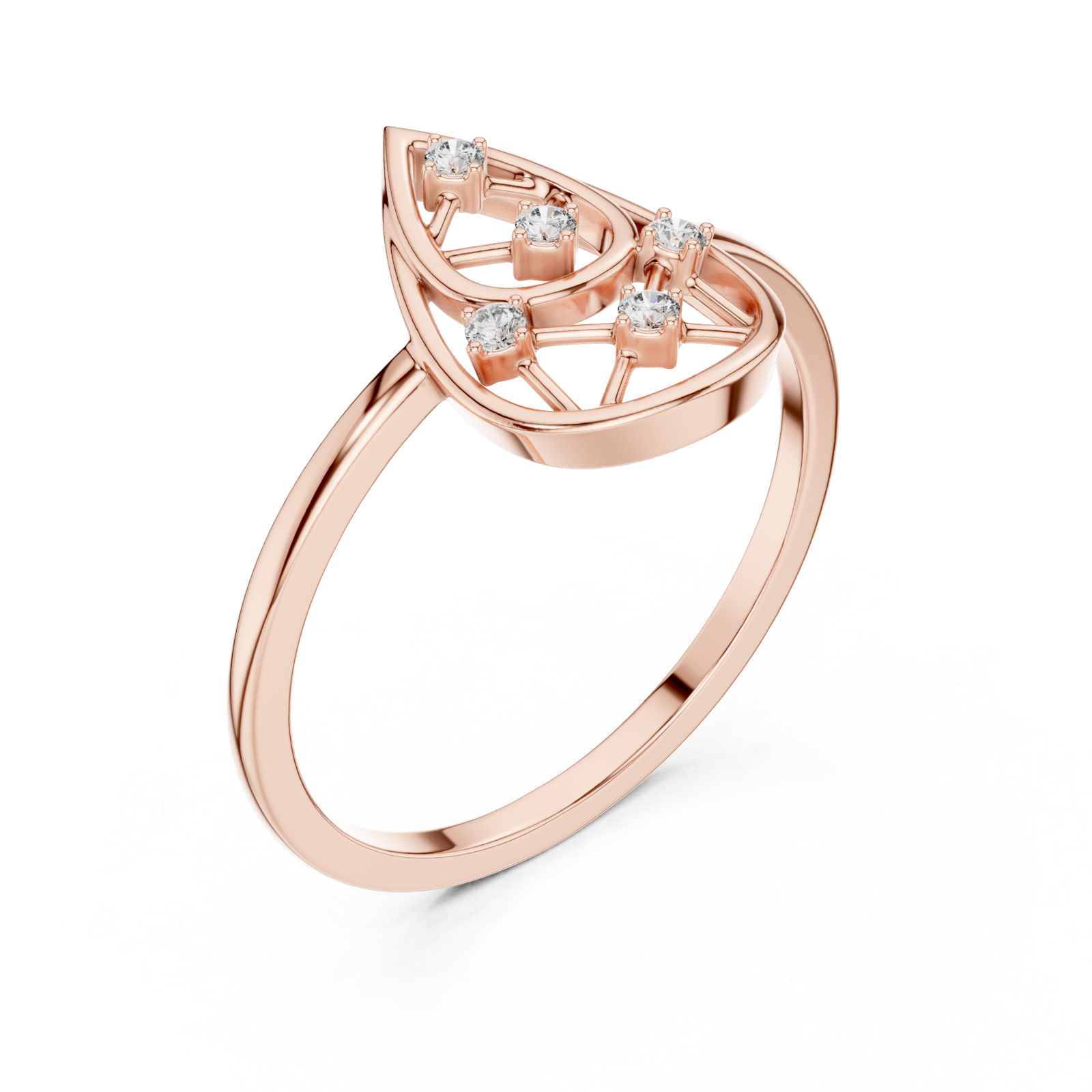  Rose Gold Muse Cascade Ring Right View