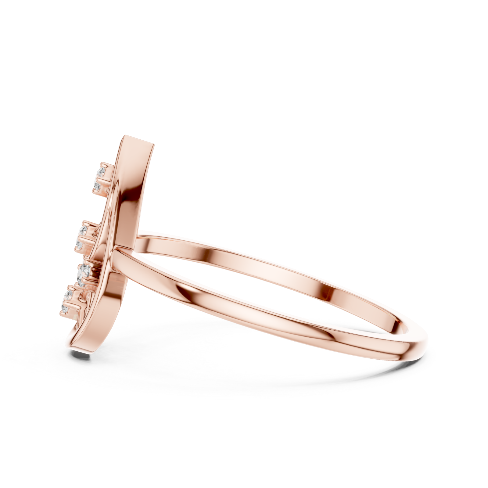 Rose Gold Muse Cascade Ring Side View