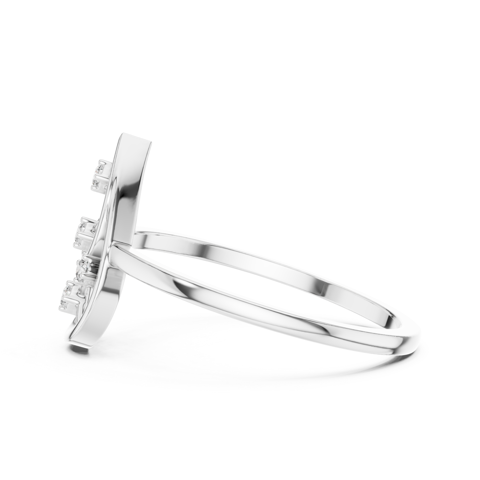  White Gold Muse Cascade Ring Side View