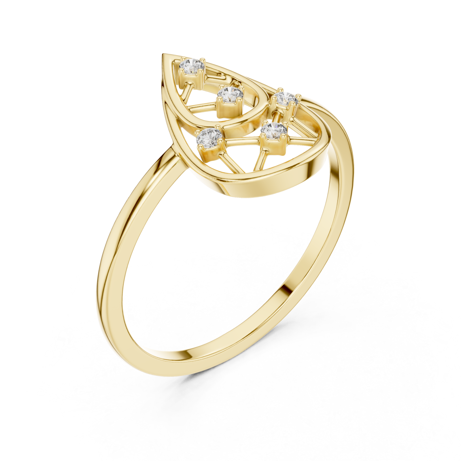 Gold Muse Cascade Ring Right View