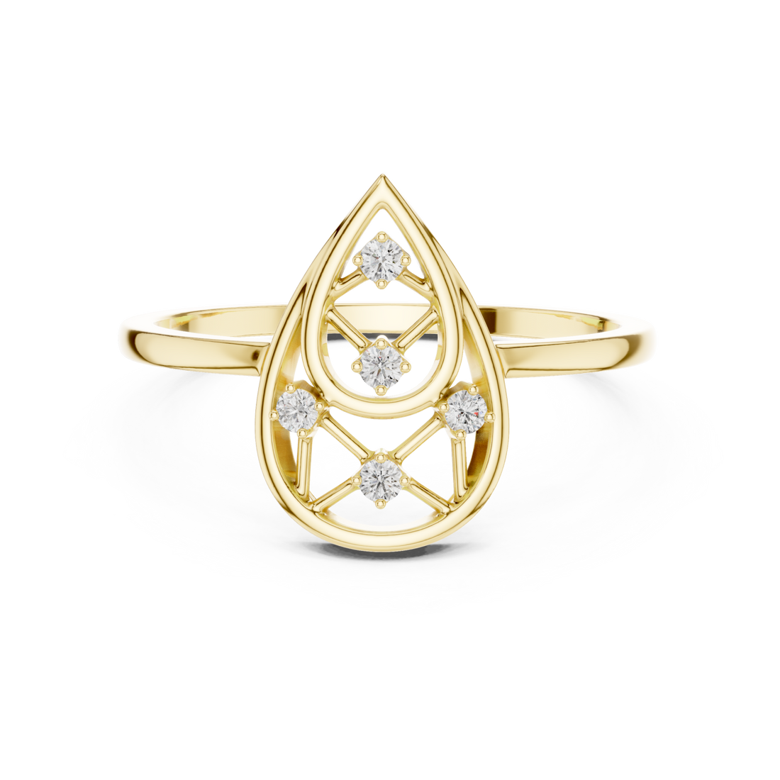 Gold Muse Cascade Ring Right View