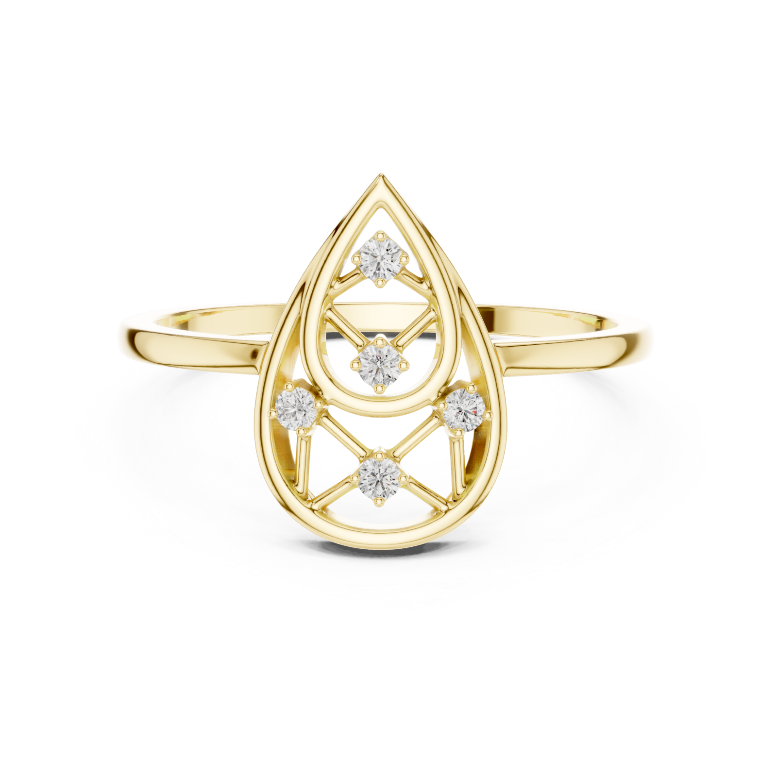  Gold Muse Cascade Ring Front View