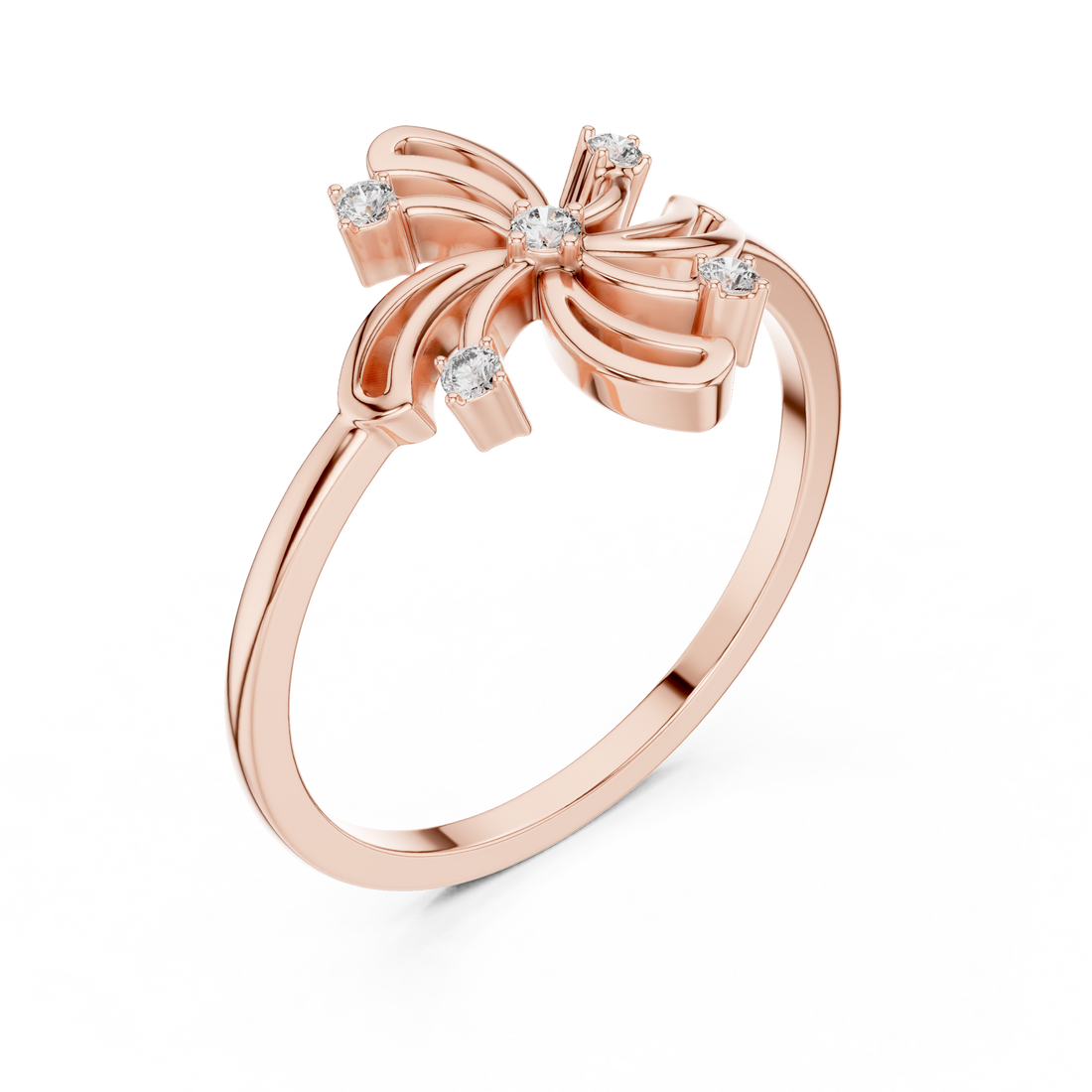  Rose Gold Flora Whirl Ring Right View