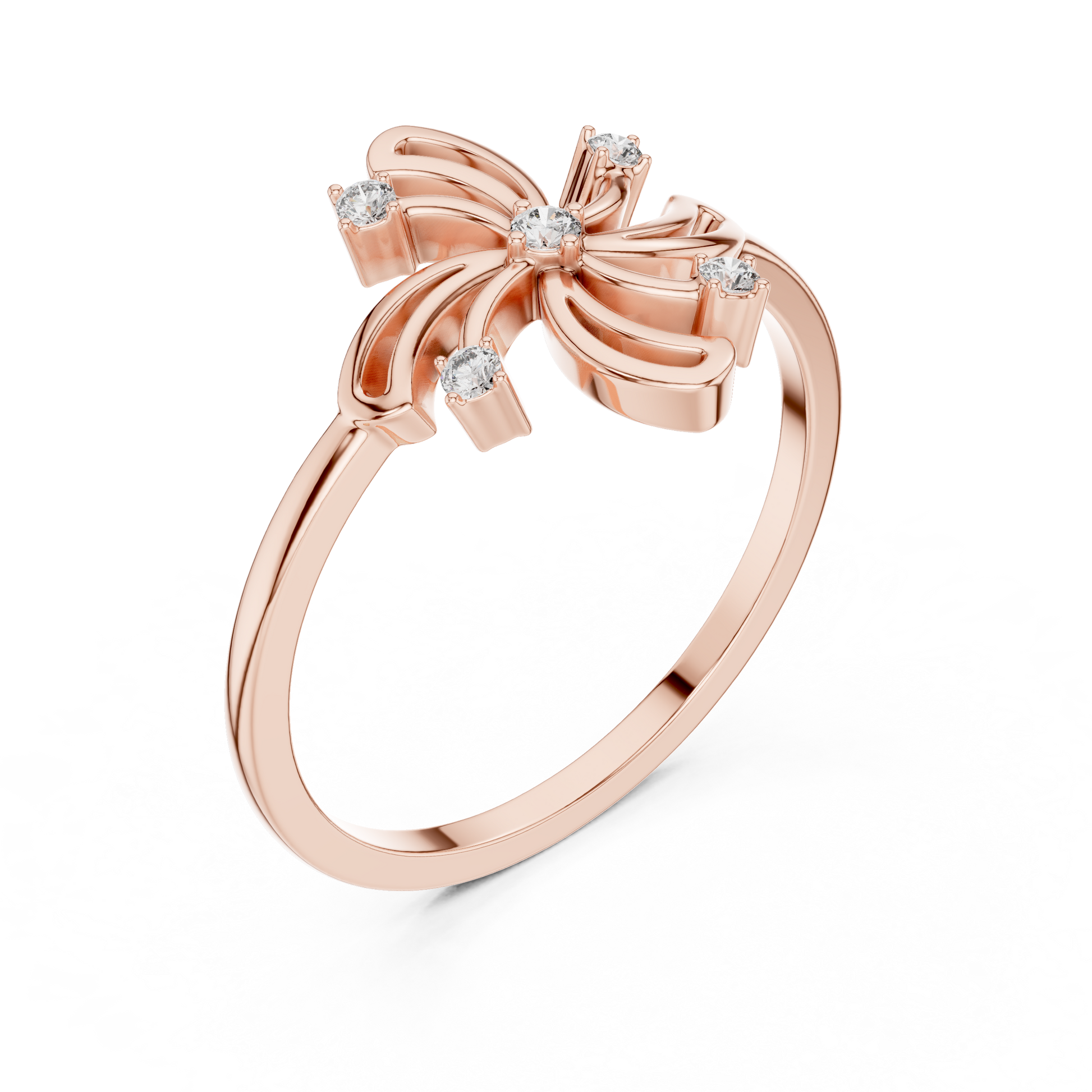  Rose Gold Flora Whirl Ring Right View