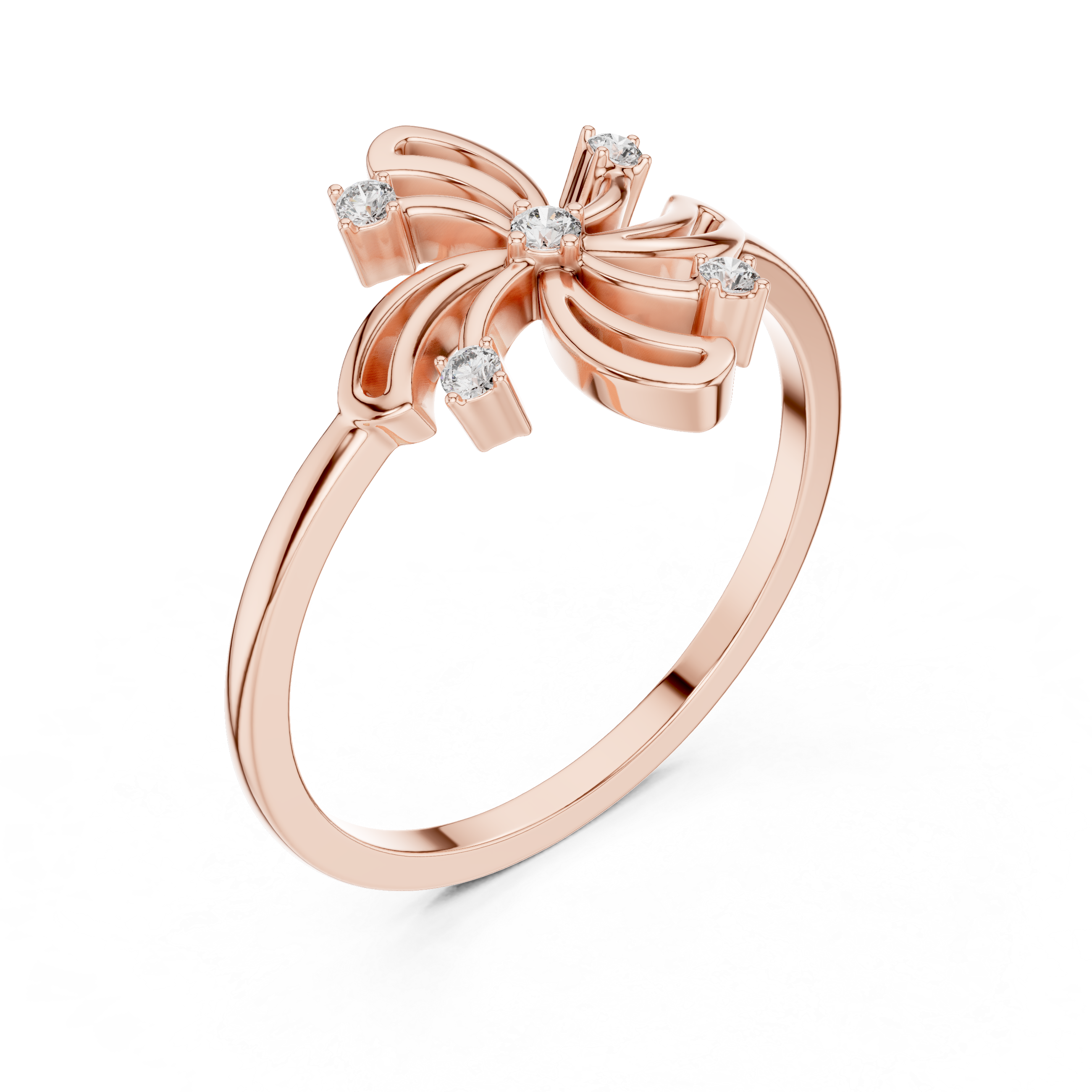  Rose Gold Flora Whirl Ring Right View