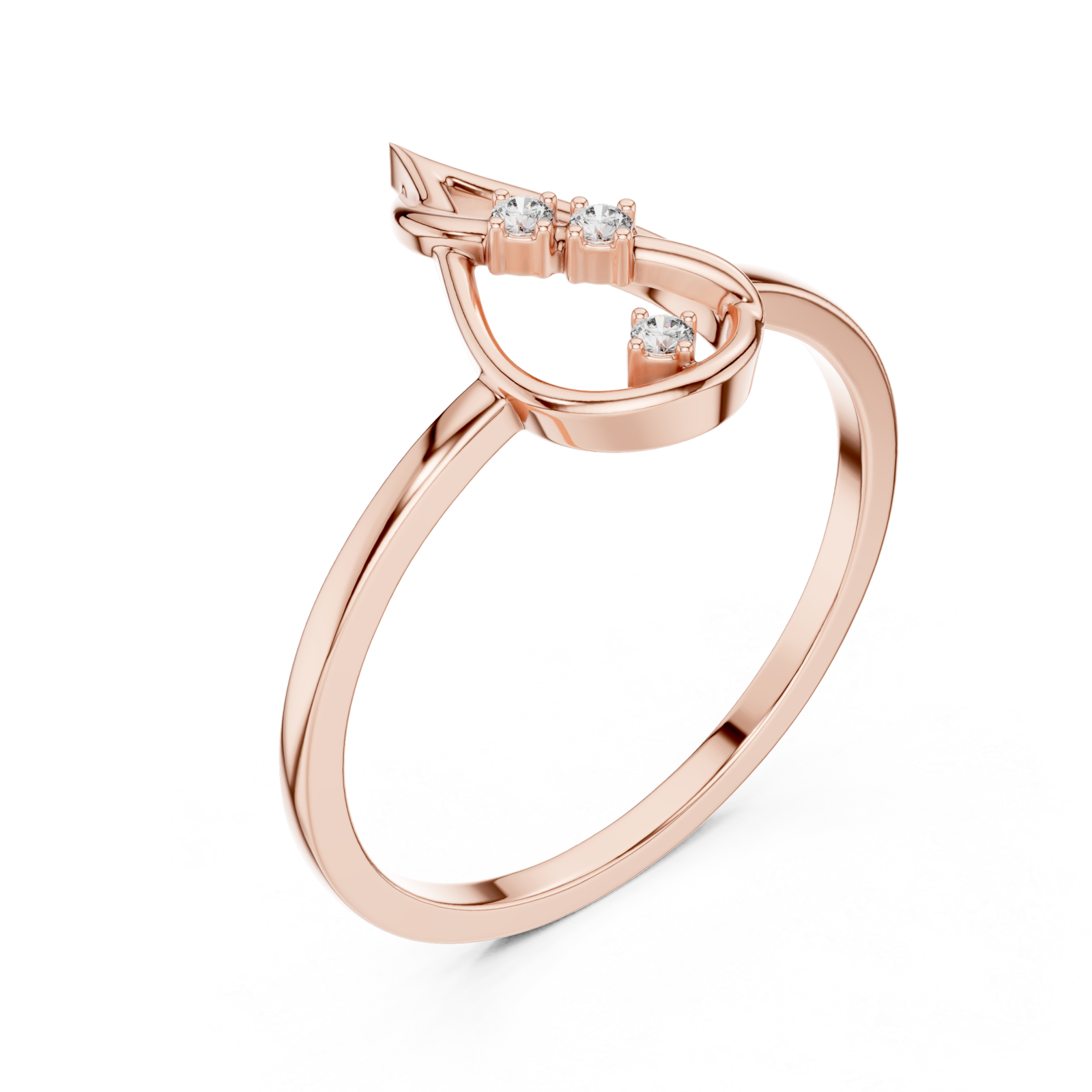  Rose Gold Willow Crest Ring Right View