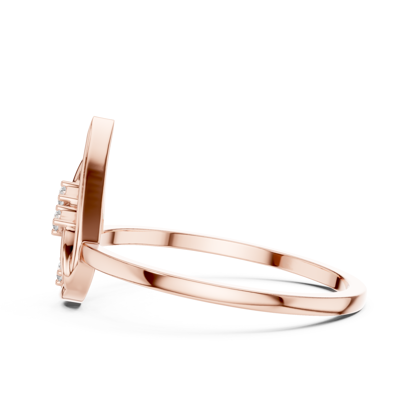  Rose Gold Willow Crest Ring Side View
