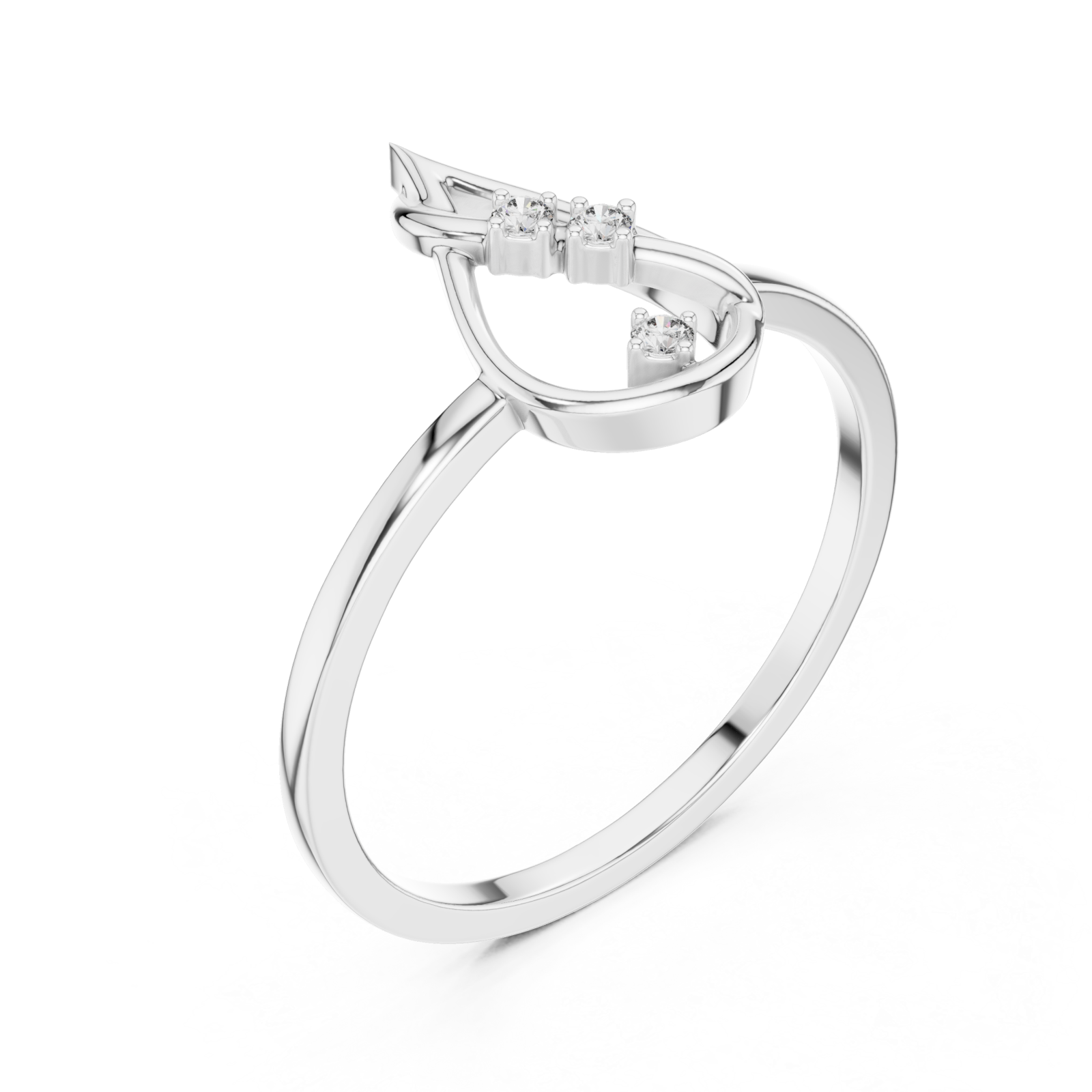  White Gold Willow Crest Ring Right View