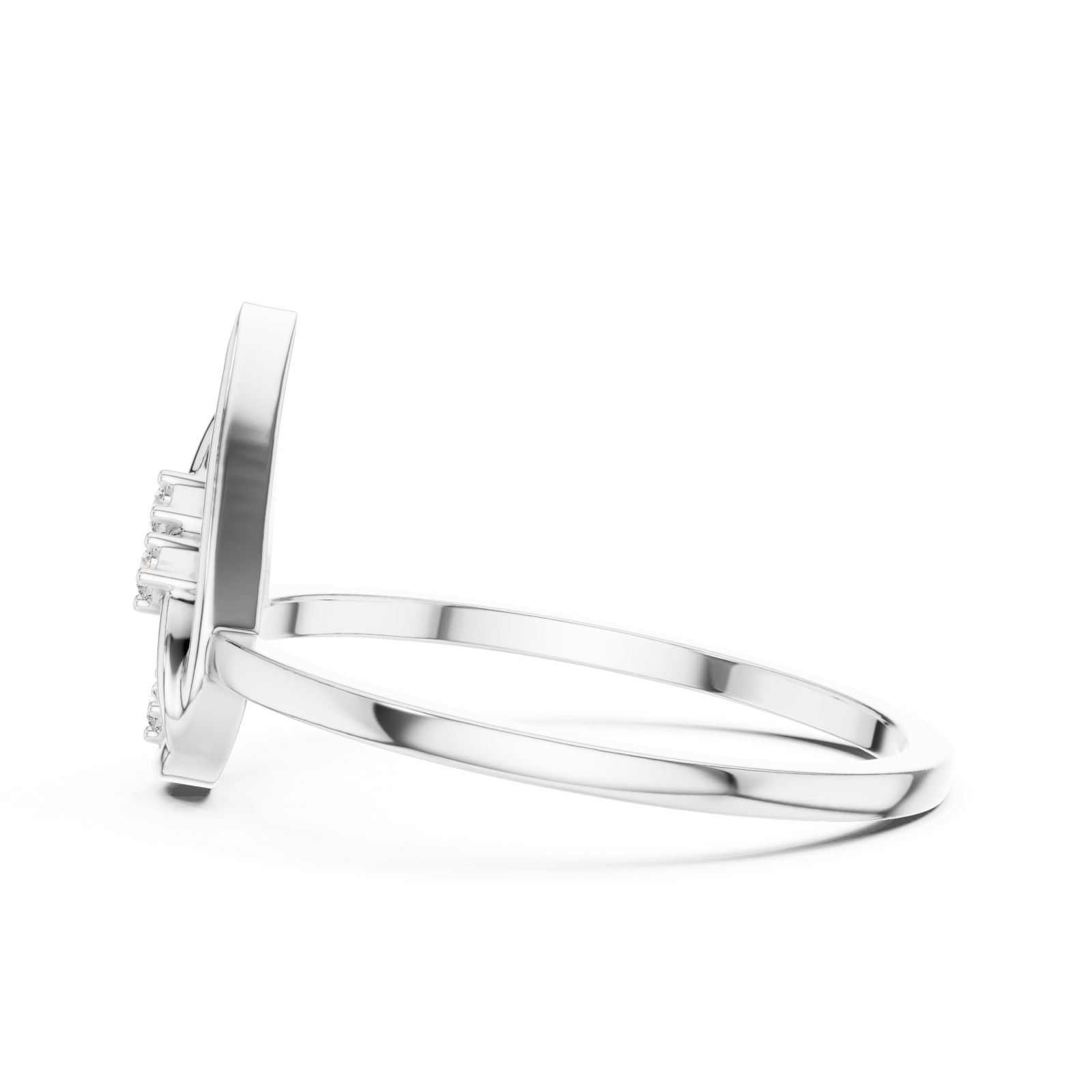  White Gold Willow Crest Ring Side View