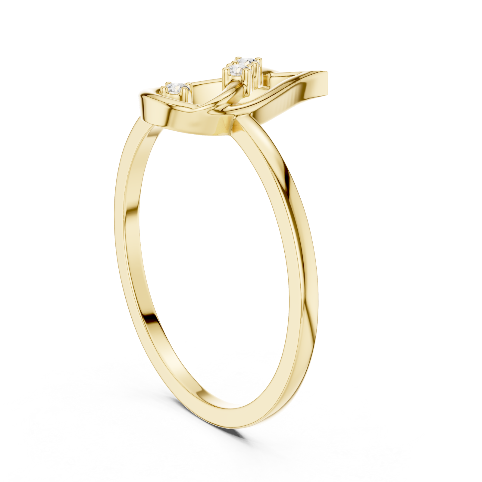  Gold Willow Crest Ring Left View