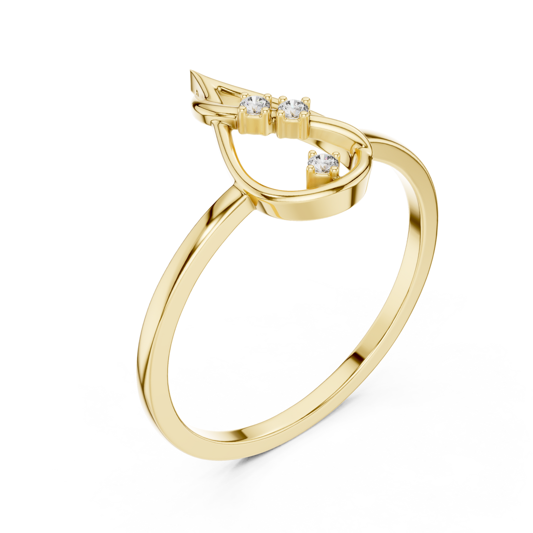 Gold Willow Crest Ring Right View