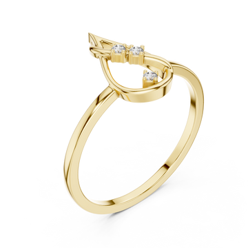 Gold Willow Crest Ring Right View