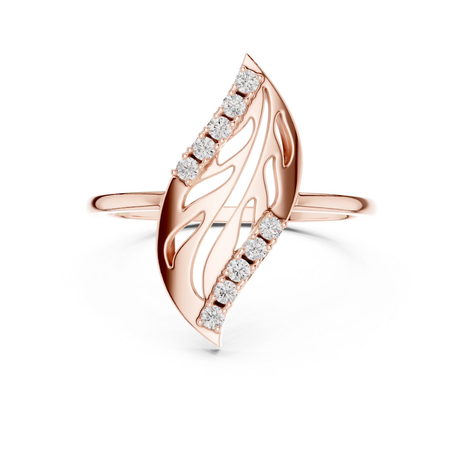  Rose Gold Willow Muse Ring Front View