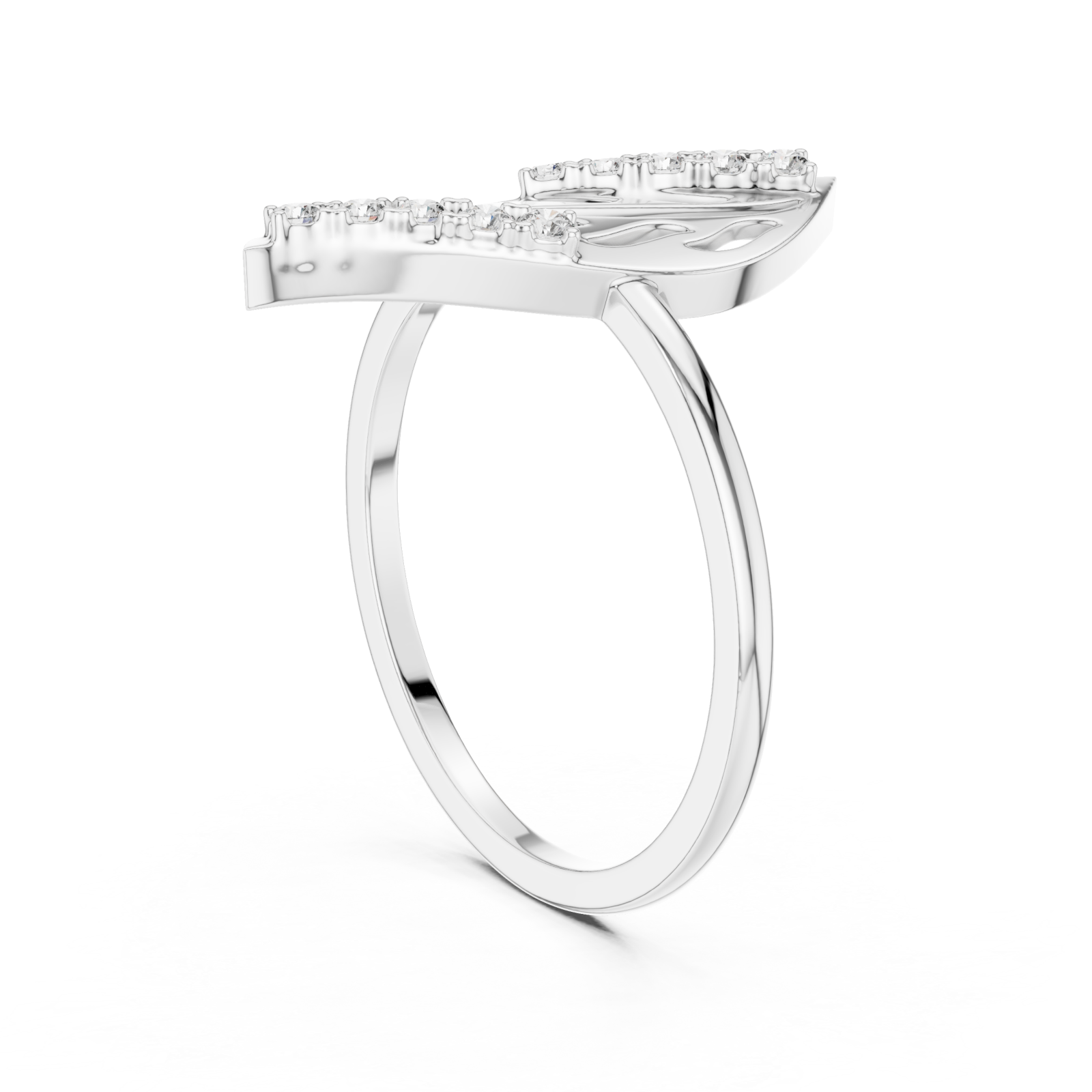  White Gold Willow Muse Ring Left View