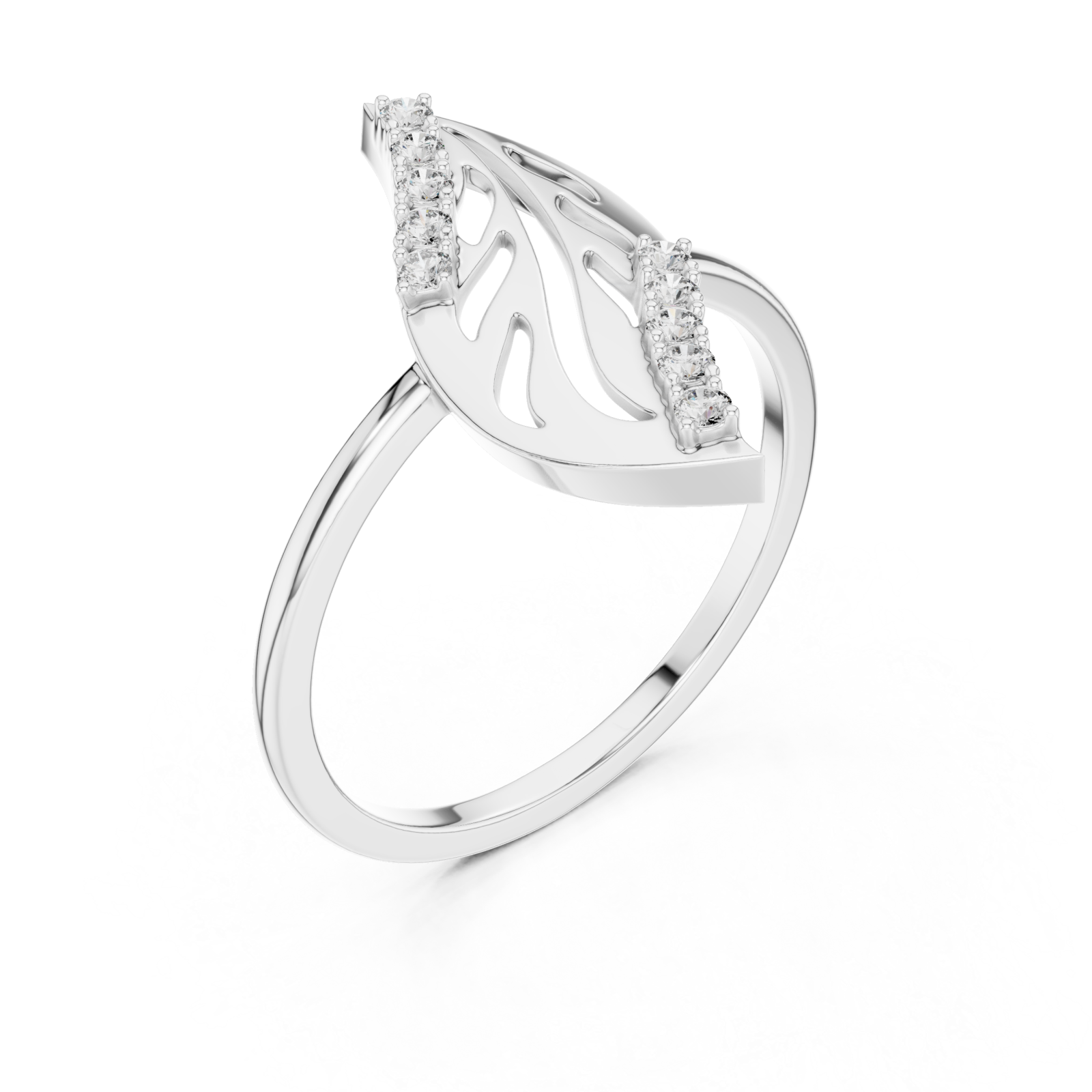  White Gold Willow Muse Ring Right View