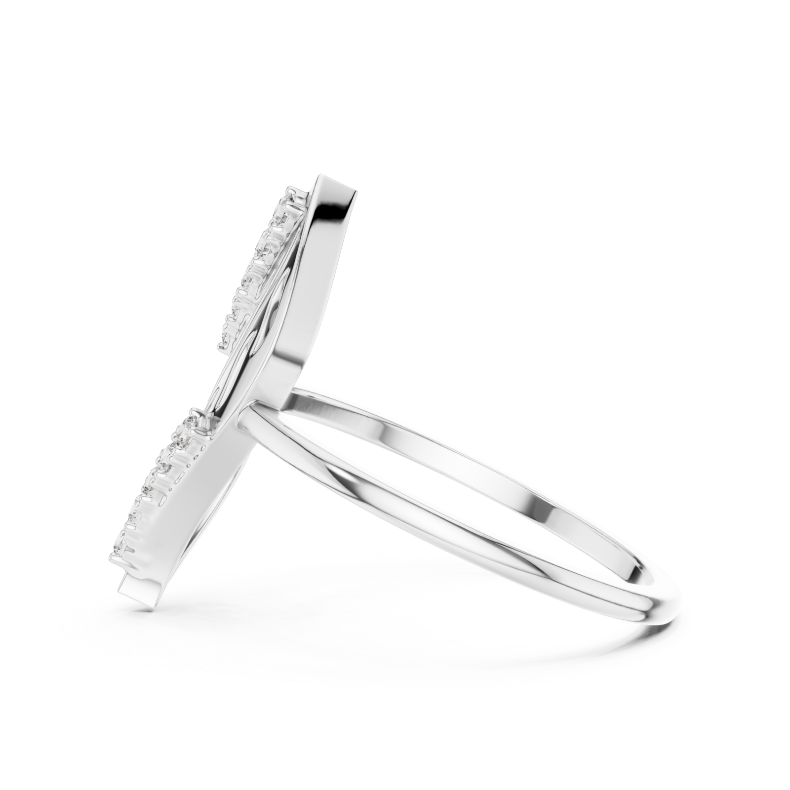  White Gold Willow Muse Ring Side View