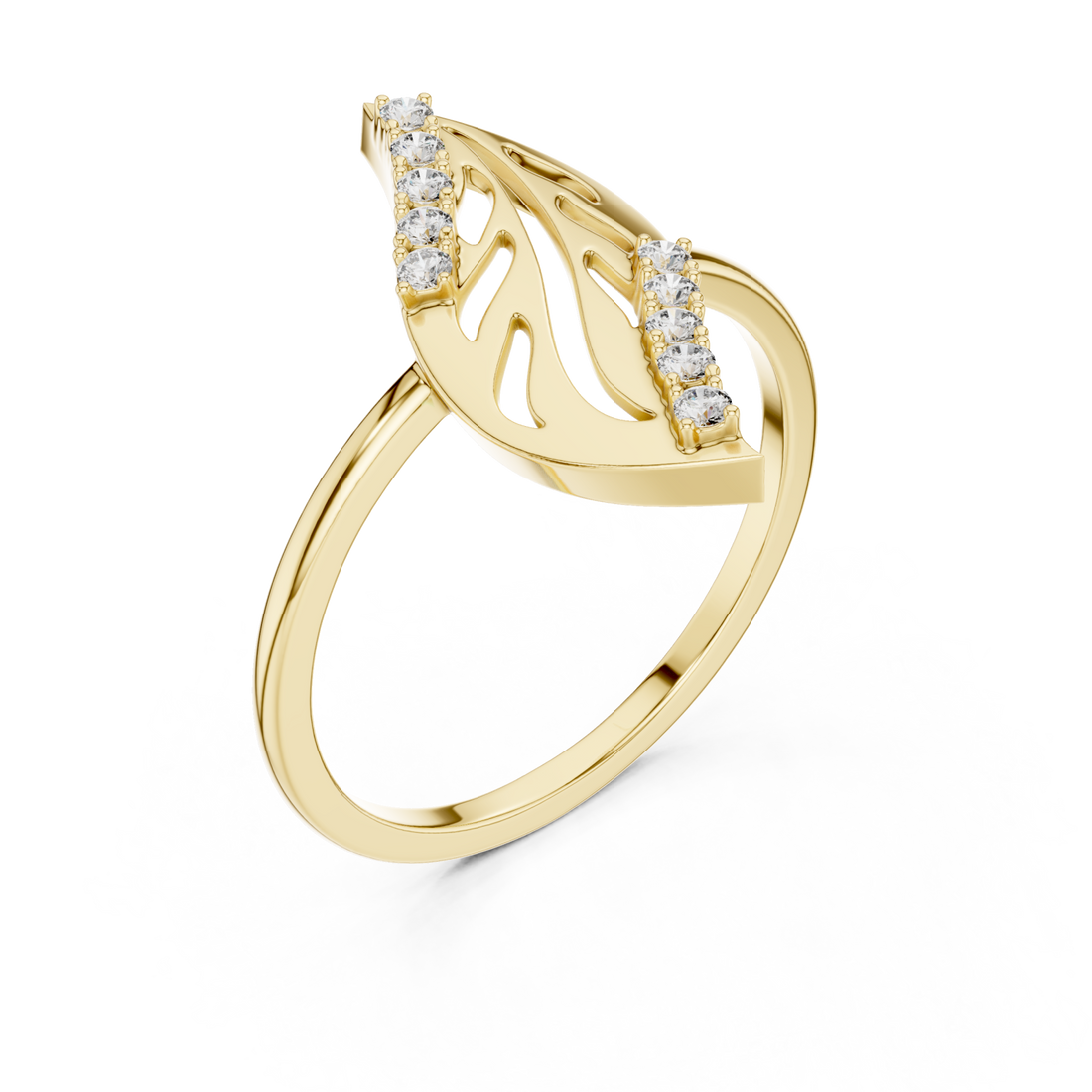 Gold Willow Muse Ring Right View