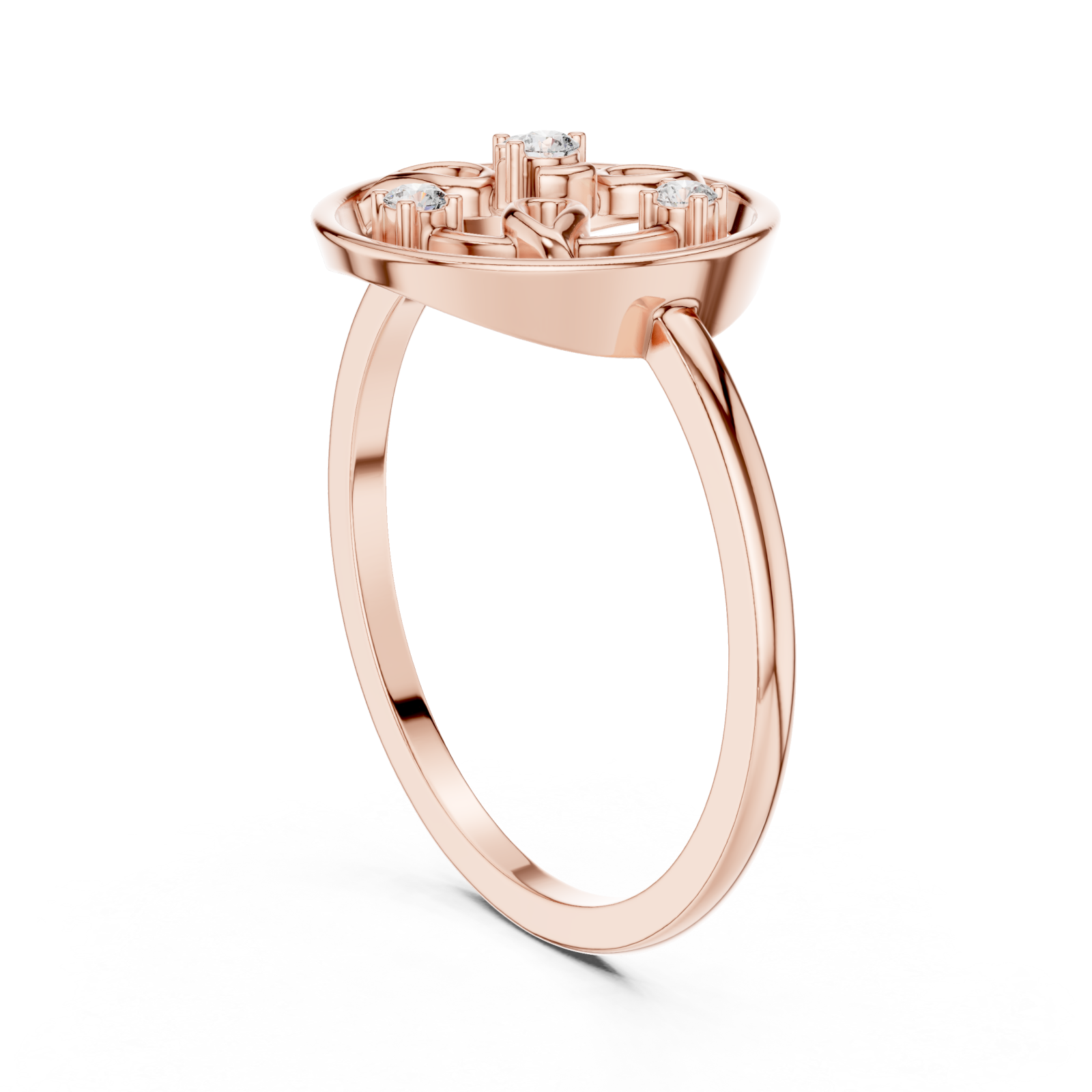  Rose Gold Glory Vine Ring Left View