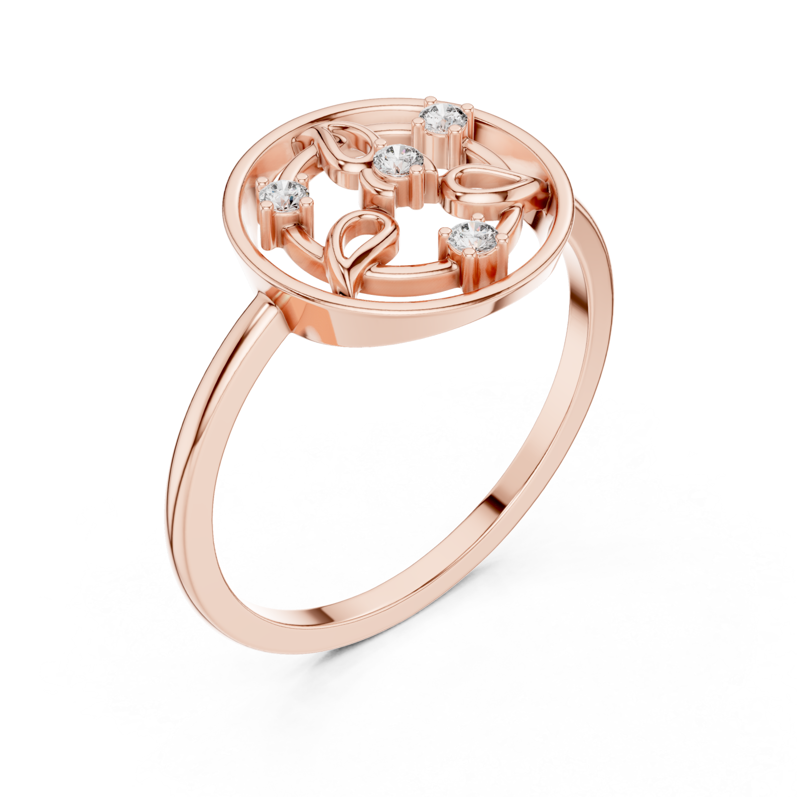  Rose Gold Glory Vine Ring Right View