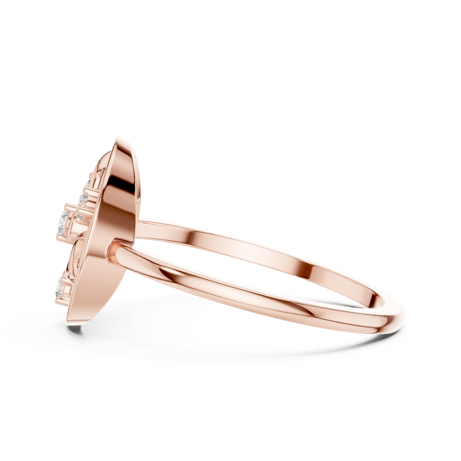  Rose Gold Glory Vine Ring Side View