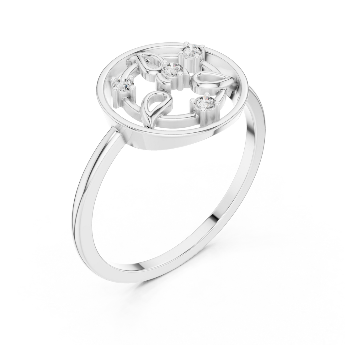  White Gold Glory Vine Ring Right View