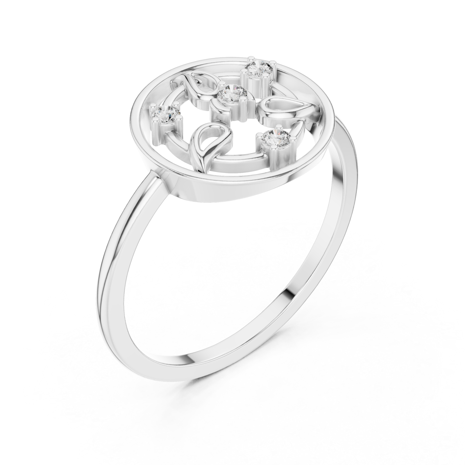  White Gold Glory Vine Ring Right View