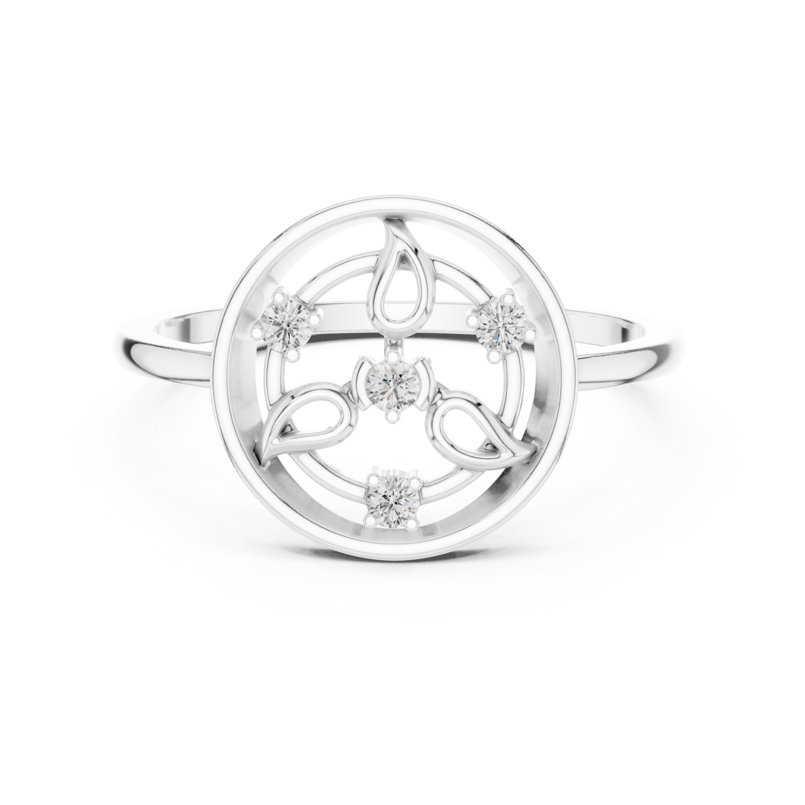  White Gold Glory Vine Ring Front View