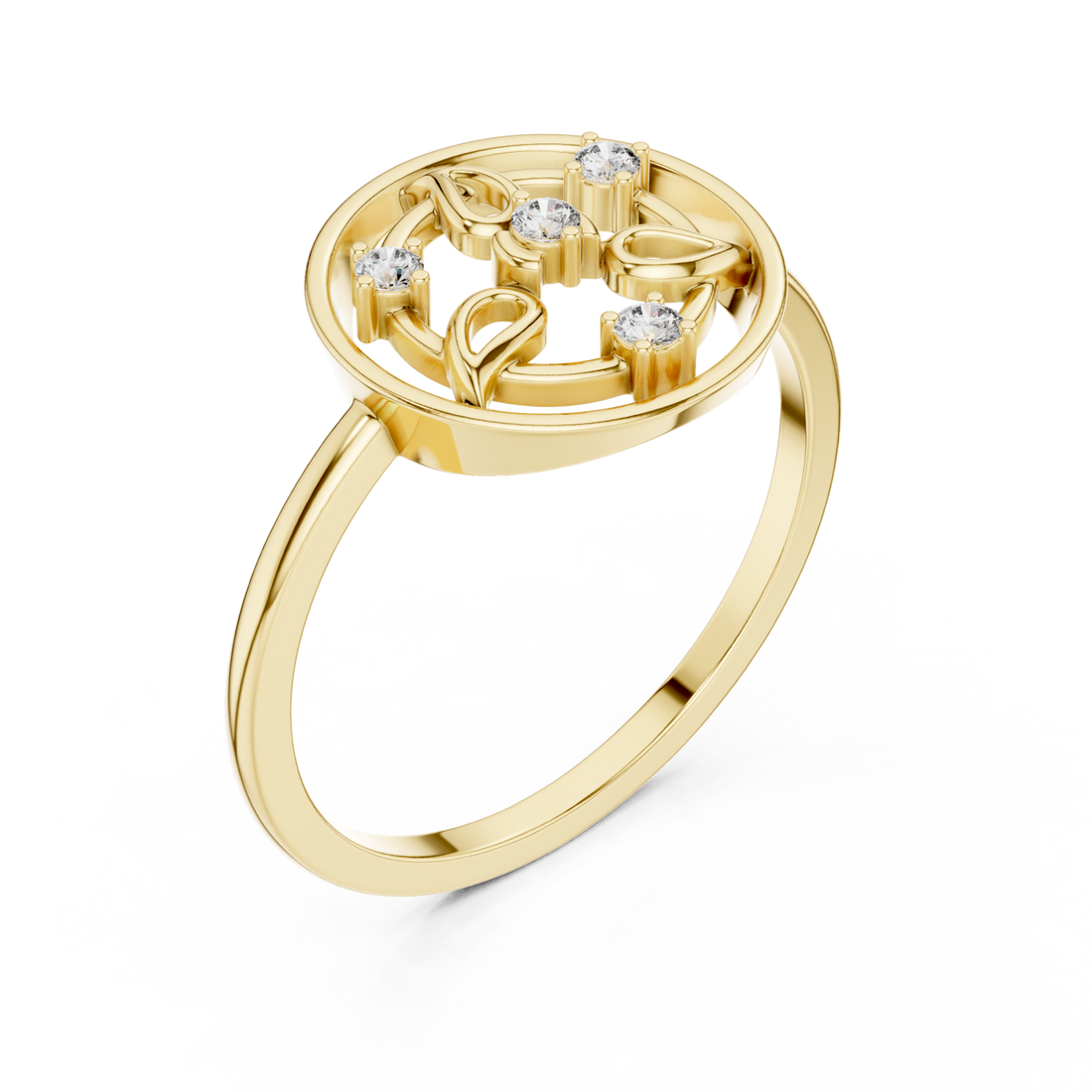 Gold Glory Vine Ring Right View