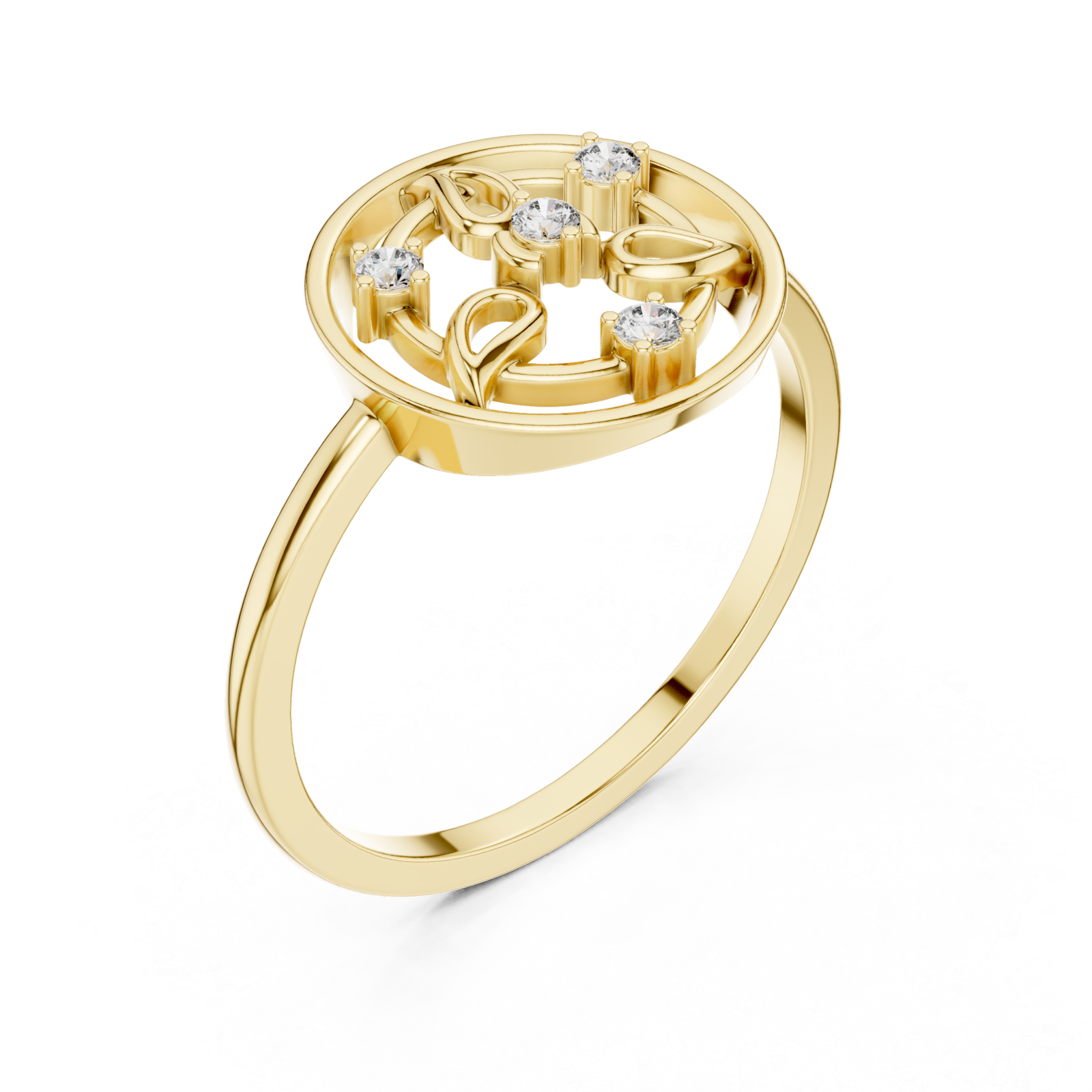 Gold Glory Vine Ring Right View