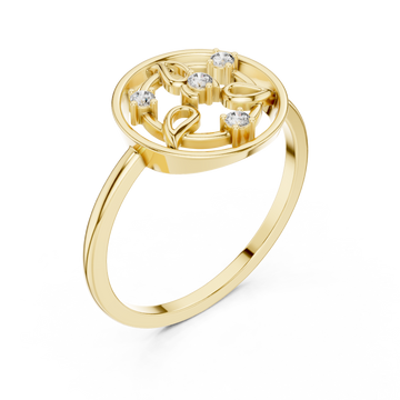 Gold Glory Vine Ring Right View