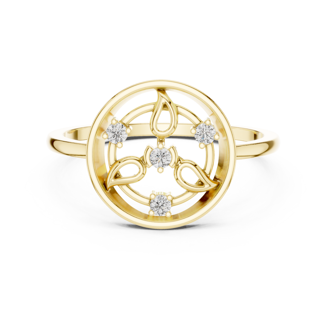 Gold Glory Vine Ring Right View