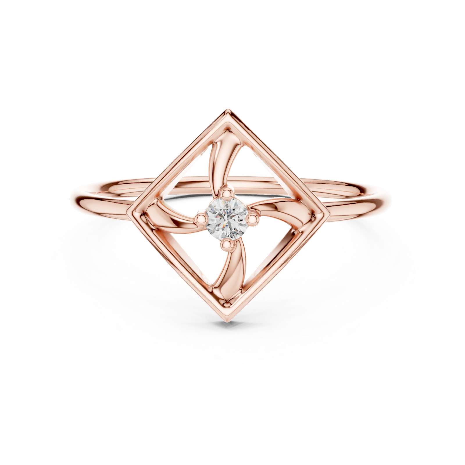  Rose Gold Enclave Grace Ring Front View