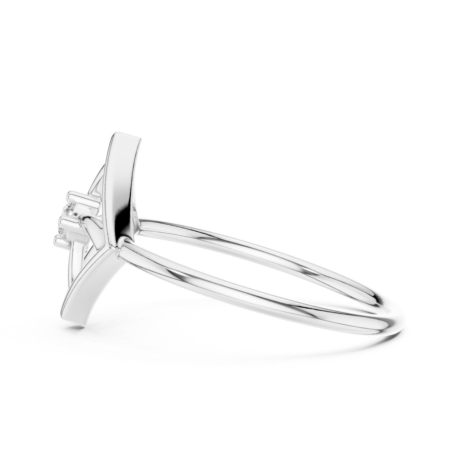  White Gold Enclave Grace Ring Side View