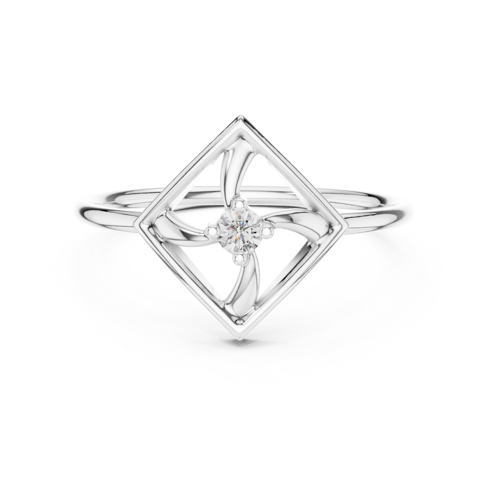  White Gold Enclave Grace Ring Front View
