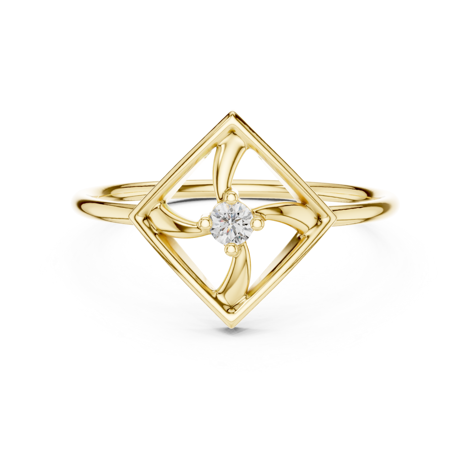  Gold Enclave Grace Ring Front View