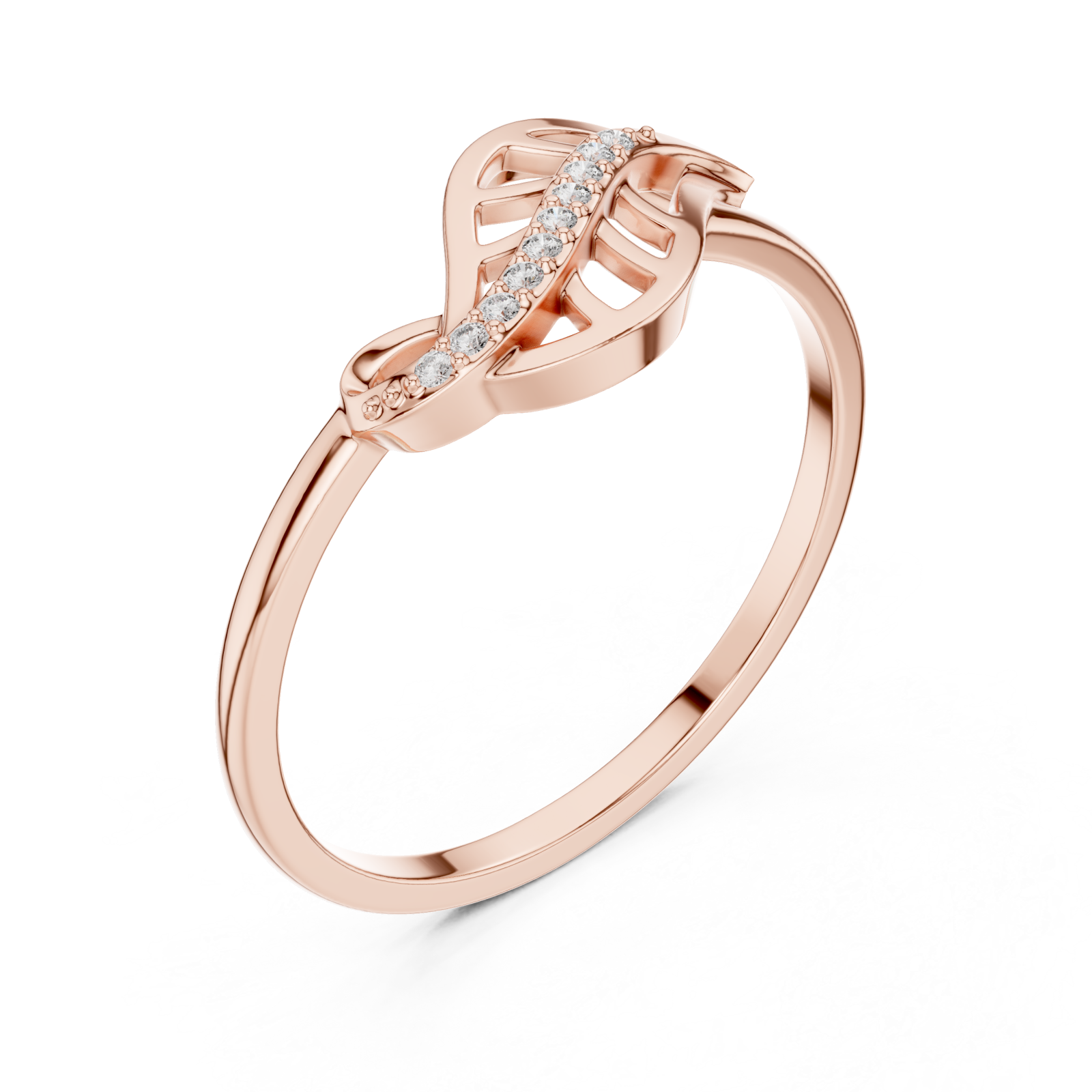  Rose Gold Willow Curl Ring Right View