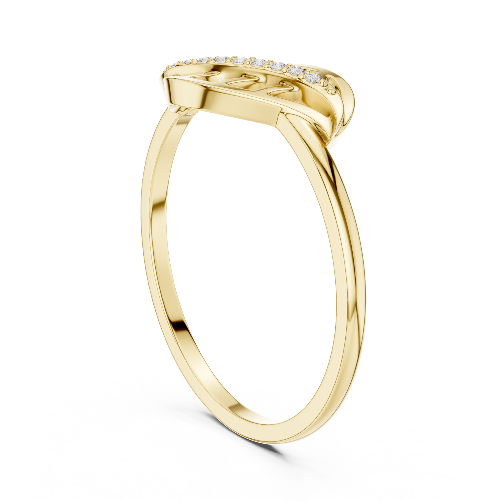  Gold Willow Curl Ring Left View