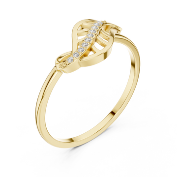 Gold Willow Curl Ring Right View